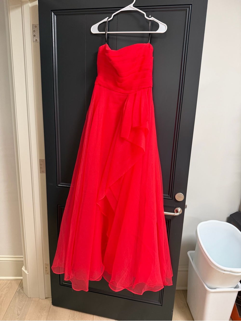 Theia Red Strapless Tulle Gown for Girls